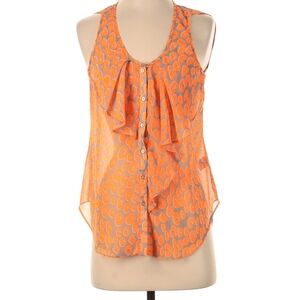 Yoana Baraschi Vibrant Orange Patterned Blouse